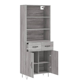 Buffet haut Sonoma gris 69,5x34x180 cm Bois d'ingénierie