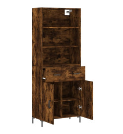 Buffet haut Chêne fumé 69,5x34x180 cm Bois d'ingénierie