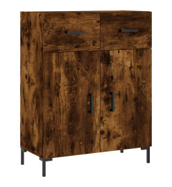 Buffet haut Chêne fumé 69,5x34x180 cm Bois d'ingénierie