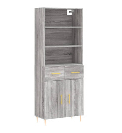 Buffet haut Sonoma gris 69,5x34x180 cm Bois d'ingénierie