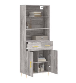 Buffet haut Sonoma gris 69,5x34x180 cm Bois d'ingénierie