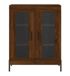 Buffet haut Chêne marron 69,5x34x180 cm Bois d'ingénierie