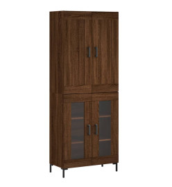 Buffet haut Chêne marron 69,5x34x180 cm Bois d'ingénierie