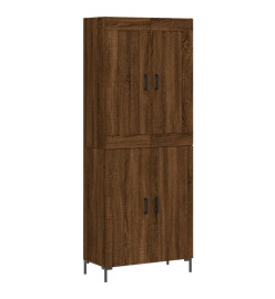 Buffet haut Chêne marron 69,5x34x180 cm Bois d'ingénierie