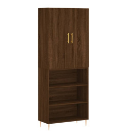 Buffet haut Chêne marron 69,5x34x180 cm Bois d'ingénierie