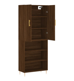 Buffet haut Chêne marron 69,5x34x180 cm Bois d'ingénierie