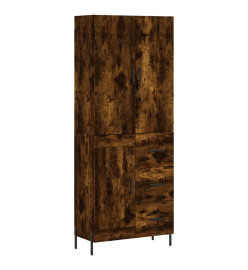 Buffet haut Chêne fumé 69,5x34x180 cm Bois d'ingénierie