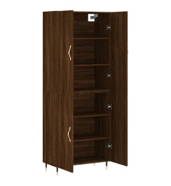 Buffet haut Chêne marron 69,5x34x180 cm Bois d'ingénierie