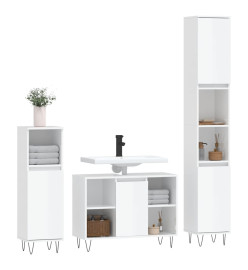 Ensemble de meubles de salle de bain 3 pcs blanc brillant