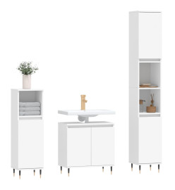 Ensemble de meubles salle de bain 3 pcs blanc bois d'ingénierie