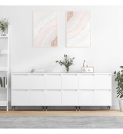 Buffets 3 pcs Blanc Bois d'ingénierie