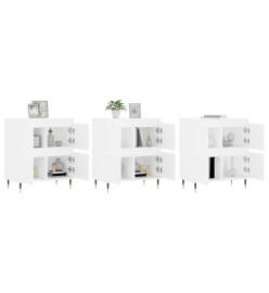 Buffets 3 pcs Blanc Bois d'ingénierie