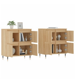 Buffets 2 pcs chêne sonoma bois d'ingénierie