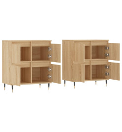 Buffets 2 pcs chêne sonoma bois d'ingénierie