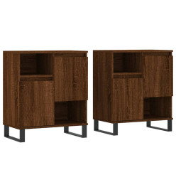 Buffets 2 pcs chêne marron bois d'ingénierie