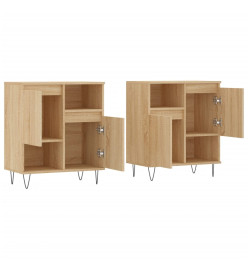 Buffets 2 pcs chêne sonoma bois d'ingénierie