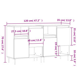 Buffets 2 pcs sonoma gris bois d'ingénierie