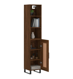 Buffet haut Chêne marron 34,5x34x180 cm Bois d'ingénierie