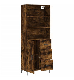 Buffet haut Chêne fumé 69,5x34x180 cm Bois d'ingénierie