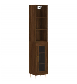 Buffet haut Chêne marron 34,5x34x180 cm Bois d'ingénierie