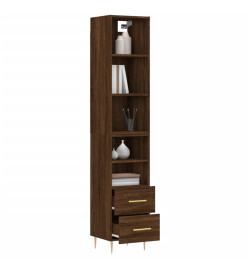 Buffet haut Chêne marron 34,5x34x180 cm Bois d'ingénierie