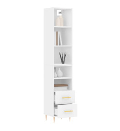 Buffet haut Blanc 34,5x34x180 cm Bois d'ingénierie