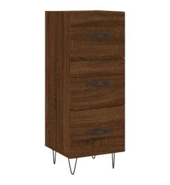 Buffet haut Chêne marron 34,5x34x180 cm Bois d'ingénierie