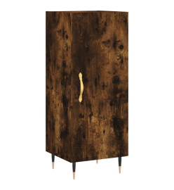 Buffet haut Chêne fumé 34,5x34x180 cm Bois d'ingénierie