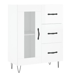 Buffet haut Blanc brillant 69,5x34x180 cm Bois d'ingénierie