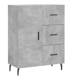 Buffet haut Gris béton 69,5x34x180 cm Bois d'ingénierie