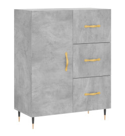 Buffet haut Gris béton 69,5x34x180 cm Bois d'ingénierie