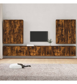 Ensemble de meubles TV 7 pcs Chêne fumé Bois d'ingénierie