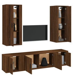 Ensemble de meubles TV 5 pcs Chêne marron Bois d'ingénierie