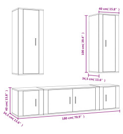 Ensemble de meubles TV 5 pcs Chêne marron Bois d'ingénierie