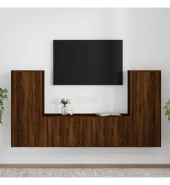 Ensemble de meubles TV 4 pcs Chêne marron Bois d'ingénierie