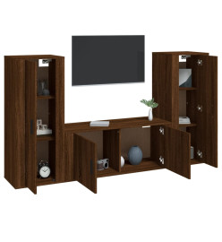 Ensemble de meubles TV 3 pcs Chêne marron Bois d'ingénierie