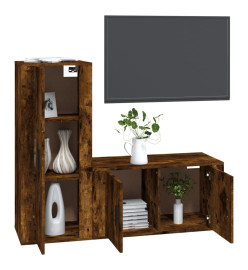 Ensemble de meubles TV 2 pcs Chêne fumé Bois d'ingénierie