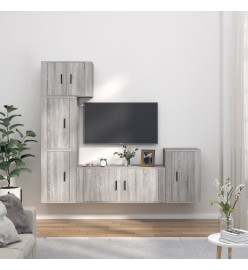 Ensemble de meubles TV 5 pcs Sonoma gris Bois d'ingénierie