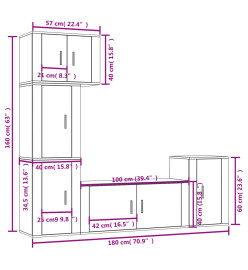 Ensemble de meubles TV 5 pcs Sonoma gris Bois d'ingénierie