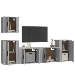 Ensemble de meubles TV 5 pcs Sonoma gris Bois d'ingénierie