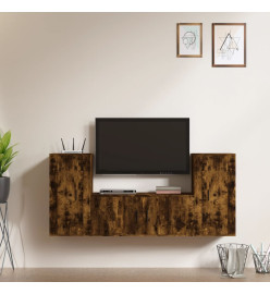 Ensemble de meubles TV 3 pcs Chêne fumé Bois d'ingénierie