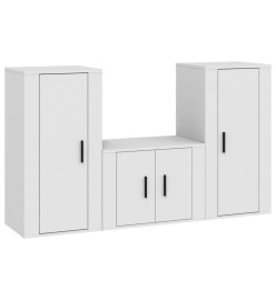 Ensemble de meubles TV 3 pcs Blanc Bois d'ingénierie