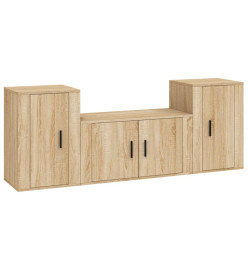 Ensemble de meubles TV 3 pcs Chêne sonoma Bois d'ingénierie