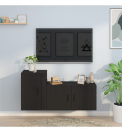 Ensemble de meubles TV 2 pcs noir bois d'ingénierie