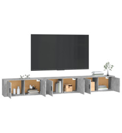 Meubles TV muraux 3 pcs gris béton 100x34,5x40 cm