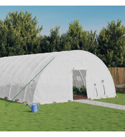 Serre avec cadre en acier blanc 48 m² 8x6x2,85 m