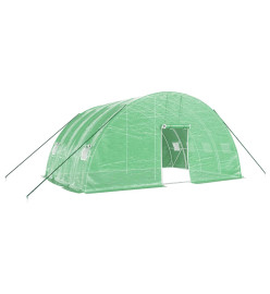 Serre avec cadre en acier vert 24 m² 6x4x2,85 m