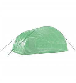 Serre avec cadre en acier vert 24 m² 6x4x2,85 m