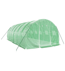 Serre avec cadre en acier vert 18 m² 6x3x2 m