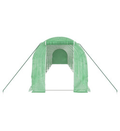 Serre avec cadre en acier vert 24 m² 12x2x2 m